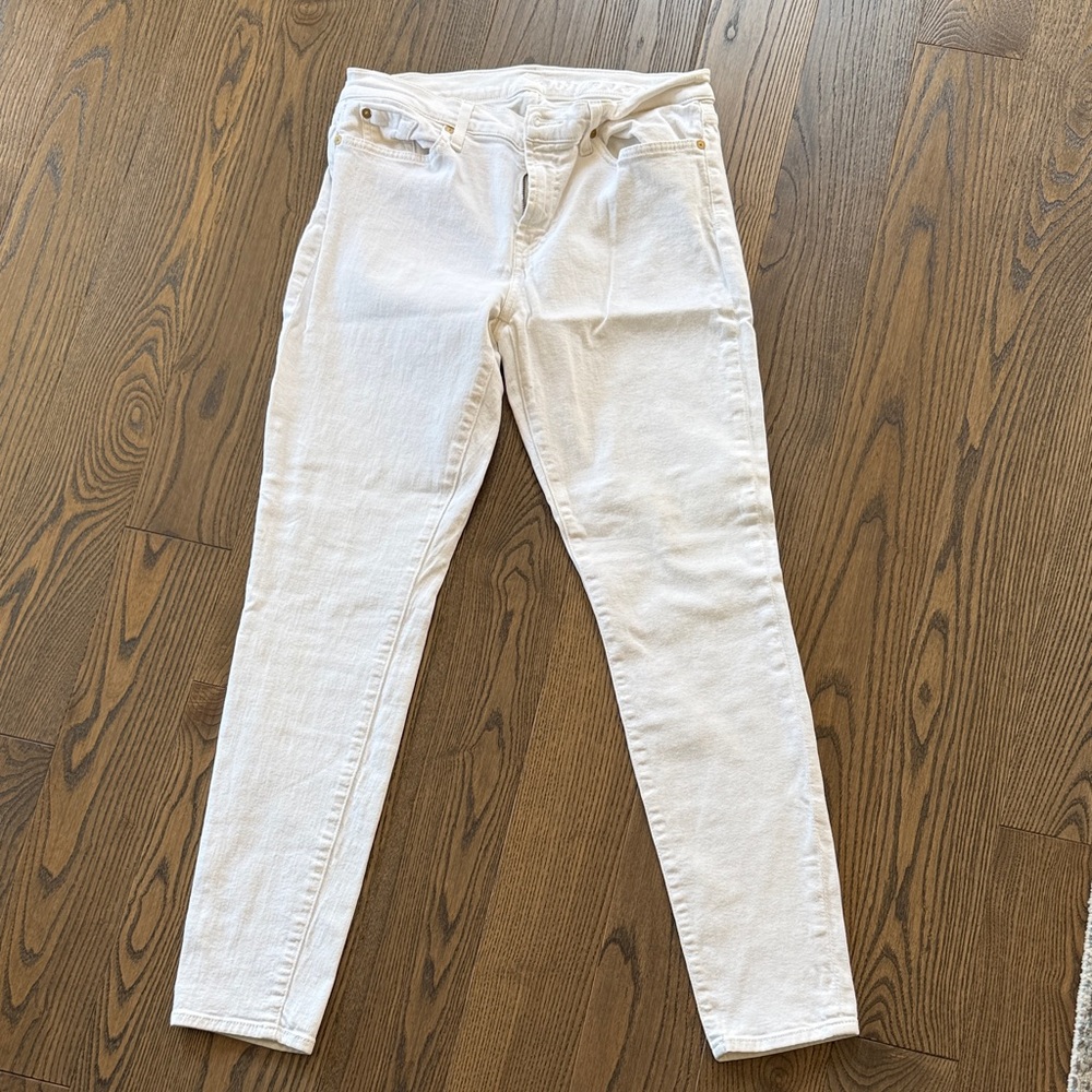 7 For All Mankind White Skinny Jeans